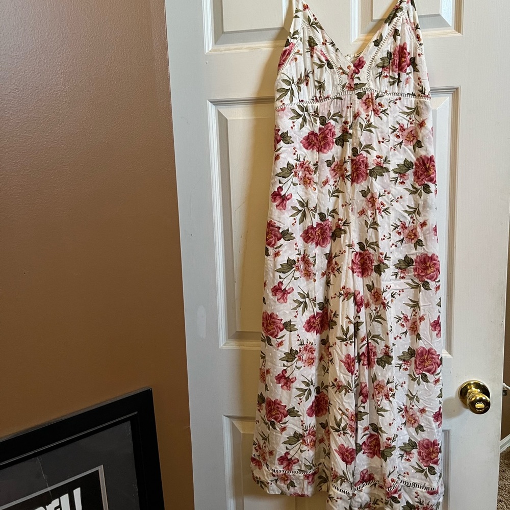 Flowered capri jumpsuit
